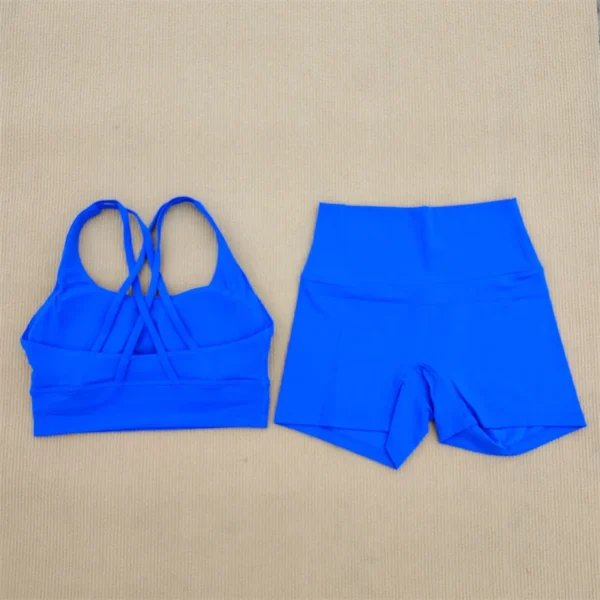 2 Pieces Yoga Clothes Shorts Suit Gym Women's Sportswear Shorts Suit Sexy Fashion Spice Girls Fitness Clothes Outdoor Workout - Image 3