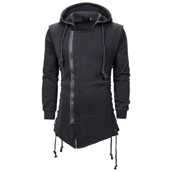 Autumn New Men Hoodies Sweatshirts Casual Solid Long Sleeve Hoodie Men Slim Fit Dark Hooded Loose Jacket Coats - Image 5