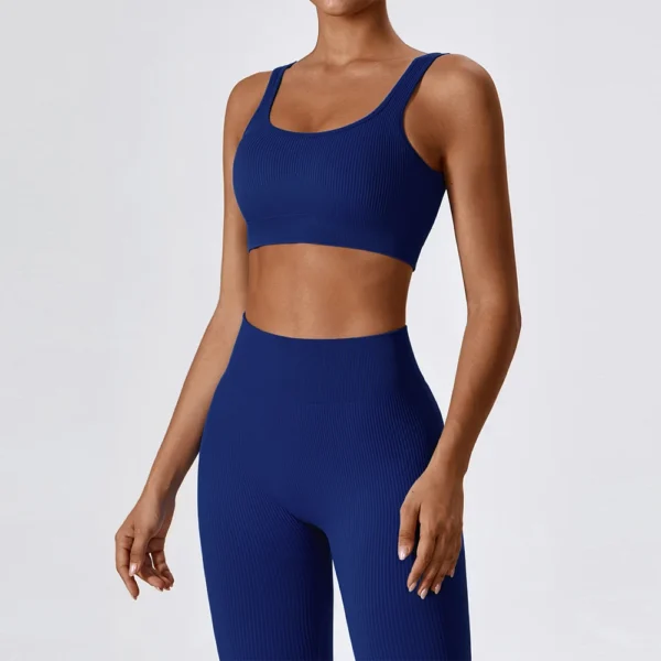 Seamless Gym Set Women Ribbed Yoga Set Fitness Sportswear Tracksuit For Women Sport Bras High Waist Leggings Sport Suit - Image 2