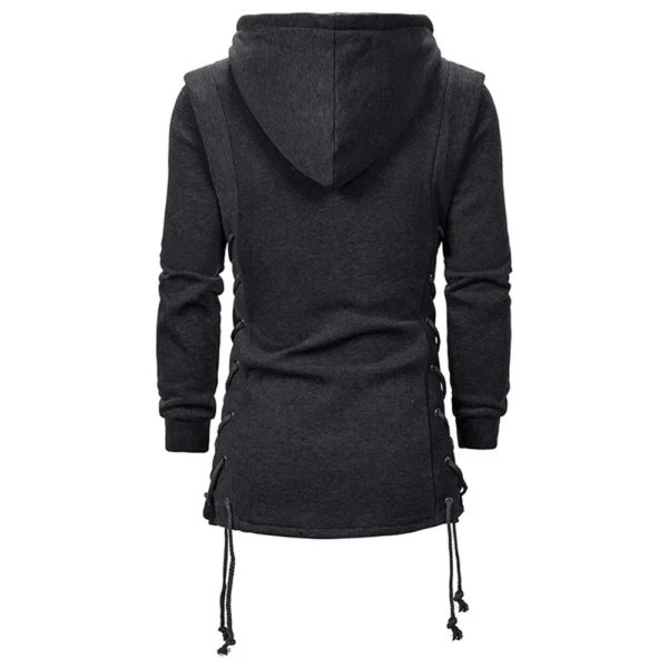 Autumn New Men Hoodies Sweatshirts Casual Solid Long Sleeve Hoodie Men Slim Fit Dark Hooded Loose Jacket Coats - Image 3