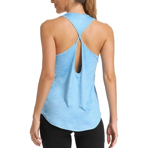 Yoga Shirts Both Wear Sports Crop Top Workout Women Sleeveless Backless Gym Tops Athletic Fitness Vest Active Wear - Image 5