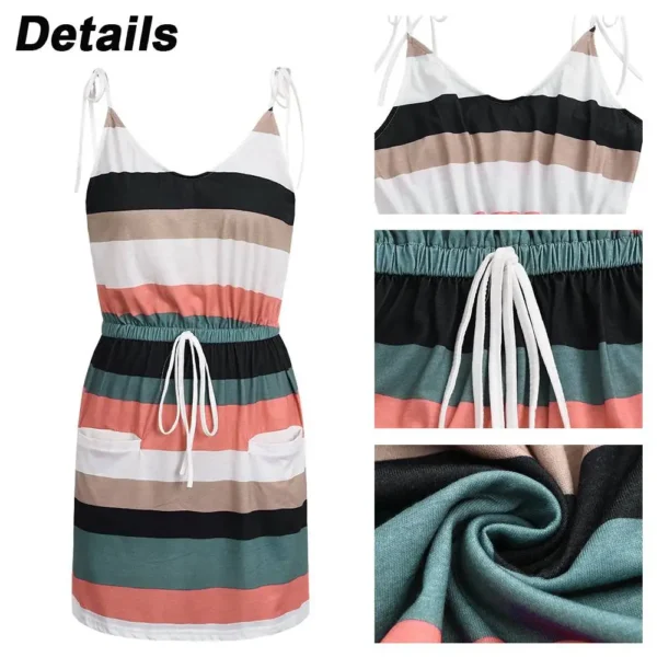 Dress for Girls 2024Summer Short Dresses for Women Clothing Sexy Camisole Midi Skirt Casual Elegant Female Beach Vintage Robe - Image 5