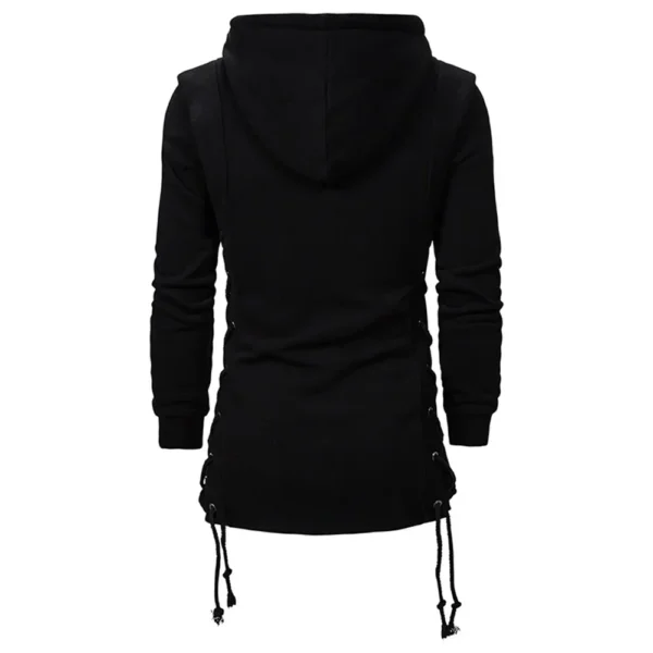 Autumn New Men Hoodies Sweatshirts Casual Solid Long Sleeve Hoodie Men Slim Fit Dark Hooded Loose Jacket Coats - Image 2