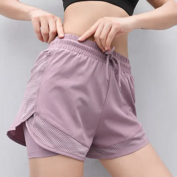 Summer sports shorts, women's loose casual anti-walking, light speed drying, high-waisted running, fitness, yoga, thin, breathab - Image 2