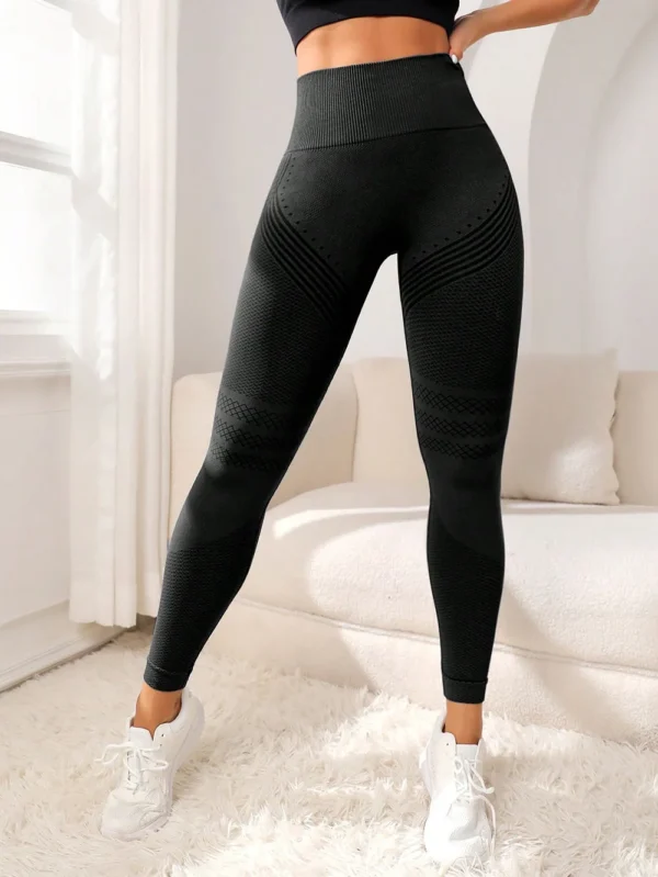 Sports Pants With Sexy Lines Lifting Buttocks Sports Tight Pants Women's High Waisted Elastic Fitness Pants Running Yoga Pants - Image 3