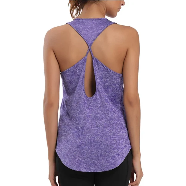 Yoga Shirts Both Wear Sports Crop Top Workout Women Sleeveless Backless Gym Tops Athletic Fitness Vest Active Wear - Image 2