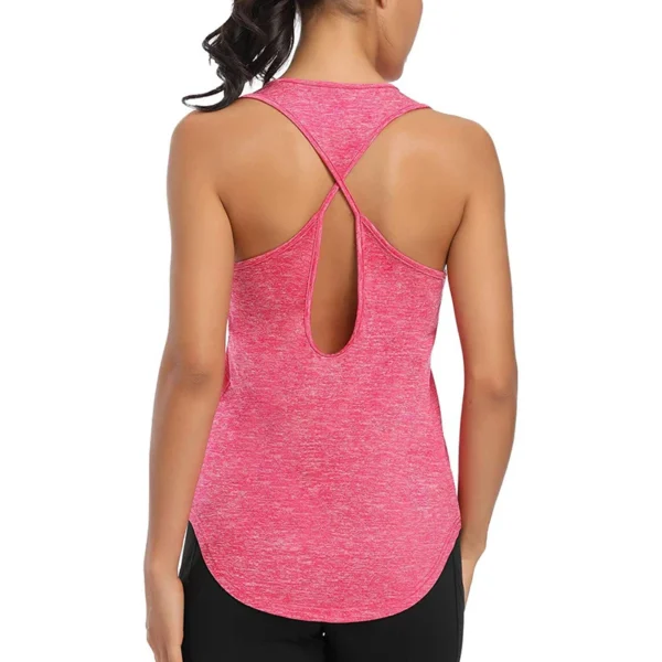 Yoga Shirts Both Wear Sports Crop Top Workout Women Sleeveless Backless Gym Tops Athletic Fitness Vest Active Wear - Image 3