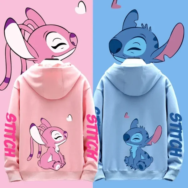 Disney Stitch Different Couple Outfits for Men and Women Casual Sweatshirts Hooded Jackets and Clothes - Image 2