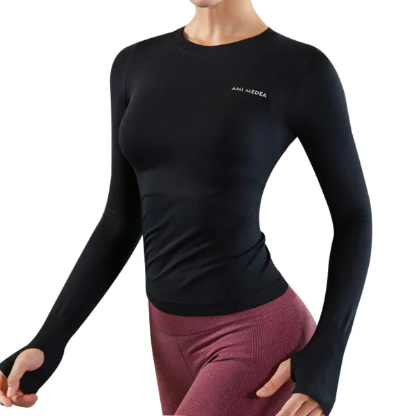 Fitness Top Women's Tight Fitting sports Long Sleeved Yoga Suit Spring Autumn Running Training Clothes Gym Exercise T-shirt Yoga