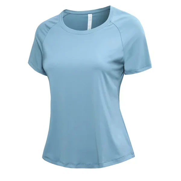 Yoga Clothes Summer Short-Sleeved Women Loose Quick-Drying T-Shirt Sports Running Shirt Elastic Casual Round Neck Breathable - Image 3