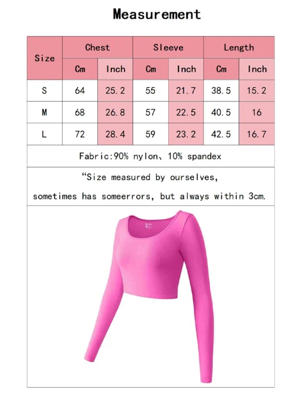 Women's Yoga Top Long Sleeved Round Neck Sports Wear Fitness Running Seamless Gym Woman Sport Shirt Female Workout Tops T-shirt - Image 6