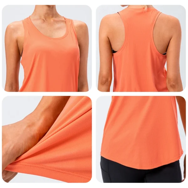 Women Sport tank Tops Loose Yoga Tops Quick Dry Workout Sport Tops For Women Fitness Sport Yoga Shirt - Image 6