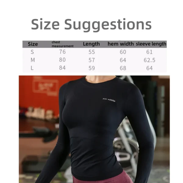 Fitness Tops Women Tight Sports Long Sleeve Yoga Clothing Running Training Clothes Gym Workout Shirt Comfortable Training Cloth - Image 2