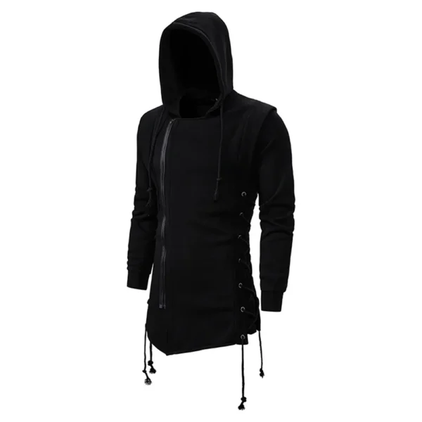 Autumn New Men Hoodies Sweatshirts Casual Solid Long Sleeve Hoodie Men Slim Fit Dark Hooded Loose Jacket Coats - Image 4