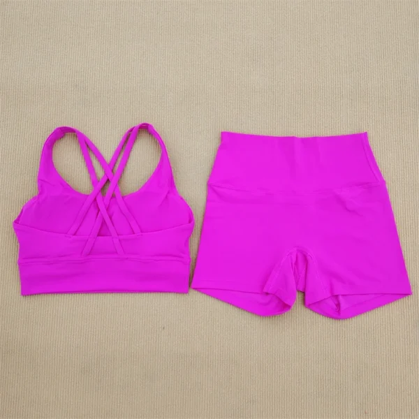 2 Pieces Yoga Clothes Shorts Suit Gym Women's Sportswear Shorts Suit Sexy Fashion Spice Girls Fitness Clothes Outdoor Workout - Image 4