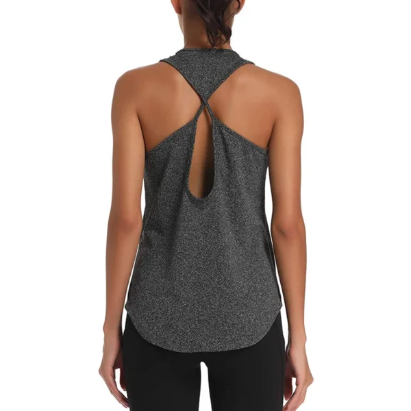 Yoga Shirts Both Wear Sports Crop Top Workout Women Sleeveless Backless Gym Tops Athletic Fitness Vest Active Wear