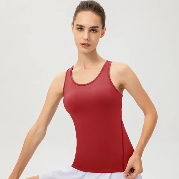 Women Casual Sport Yoga Vest Quick Dry Sports Running T-shirt Training Workout Yoga T-Shirt Running Gym Sports T-shirt Sleeveles - Image 4