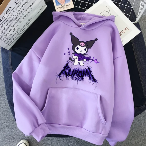 Japanese Anime Sanrio Kuromi Cute Women's Hoodie Student Y2K Sweatshirt Spring and Autumn Outdoor Sports and Leisure Pullover - Image 6