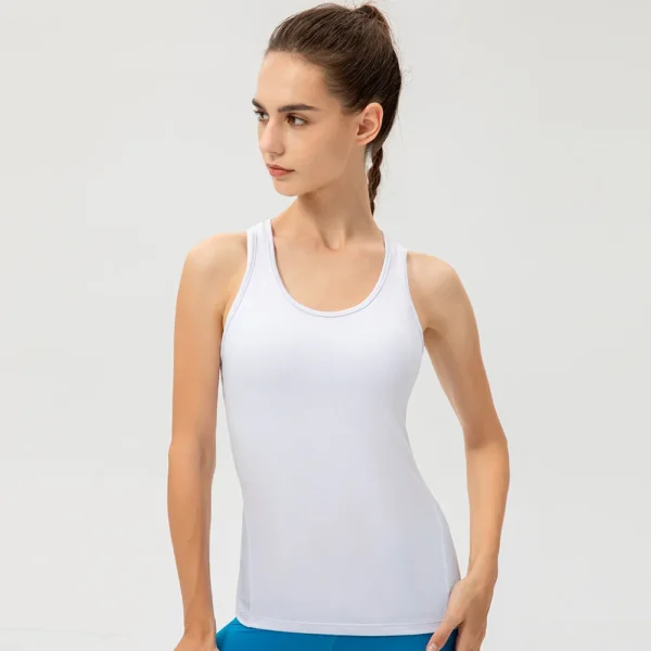 Women Casual Sport Yoga Vest Quick Dry Sports Running T-shirt Training Workout Yoga T-Shirt Running Gym Sports T-shirt Sleeveles - Image 3