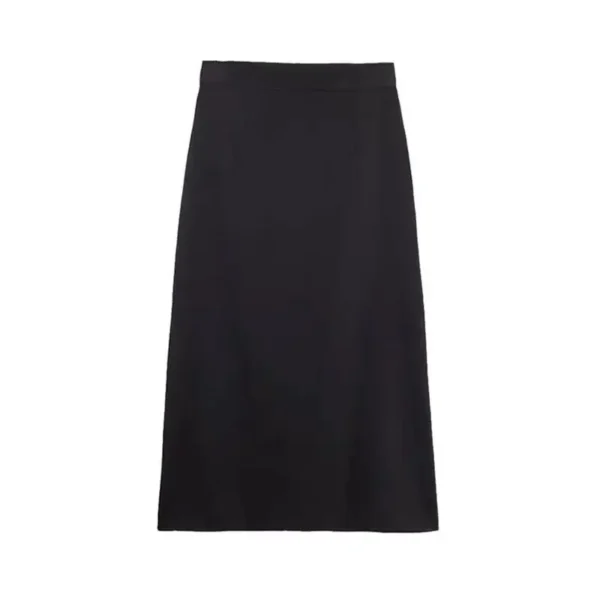 Black Long Skirt For Women High-waisted Slimming Straight-leg Side Slit Dress Slimming Mm Bagging - Image 5