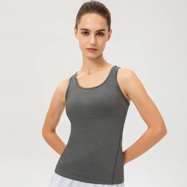 Women Casual Sport Yoga Vest Quick Dry Sports Running T-shirt Training Workout Yoga T-Shirt Running Gym Sports T-shirt Sleeveles - Image 6