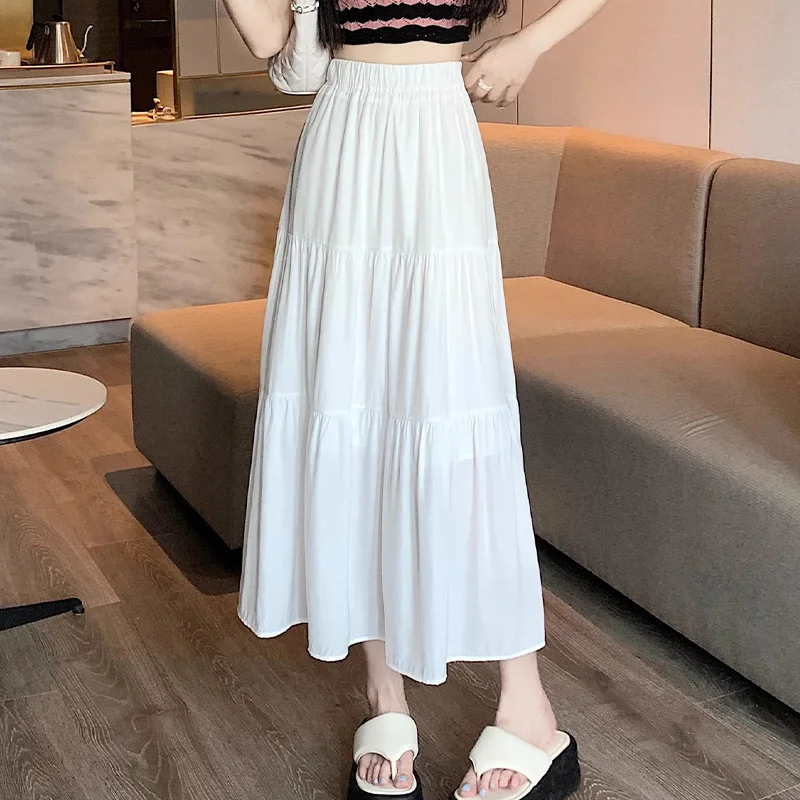 kf-Sdb079f8d46b64b2fba4e3dc770f310cbo-Korean-Style-Fashion-Pleated-Skirt-Casual-Sweet-Women-s-Skirt-High-Waist-White-Black-A-line