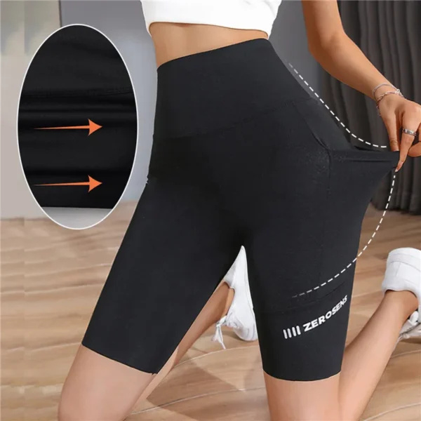 Women Shorts Sports Shorts With Pockets Women New Cycling Jogging Fitness High Waist Push Up Gym Shorts Leggings Yoga Clothing - Image 3