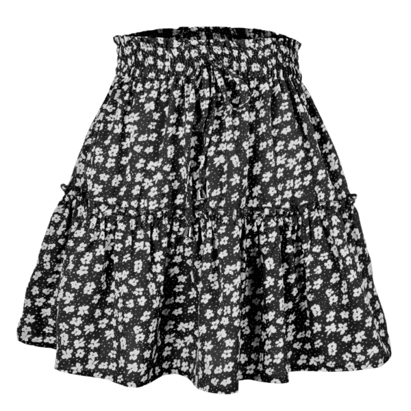 Women's High Waist Fashion Printed Skirt Bohemian Style Small Floral A-line Female Mini Skirts Womens - Image 5