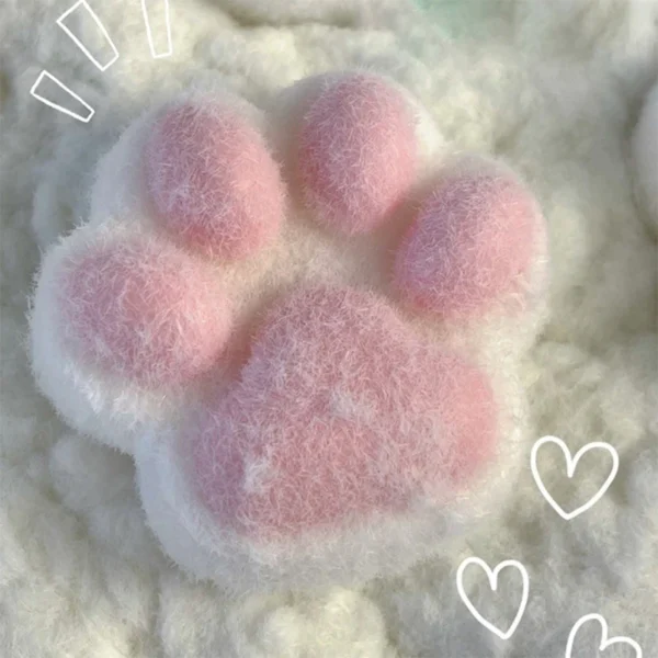 Handmade Flocking Cat's Paw Stress Relief Squishy Toy Mochi Slow Rebound New Fidget Toy Birthday Party Gift