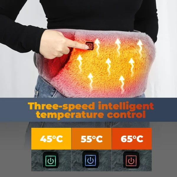 3 Levels Electric Graphene Heating Pad Cold-Proof Uterine Belt Cold-Proof Hand Waist Warming Pad USB Recharging Abdominal Warmer - Image 3