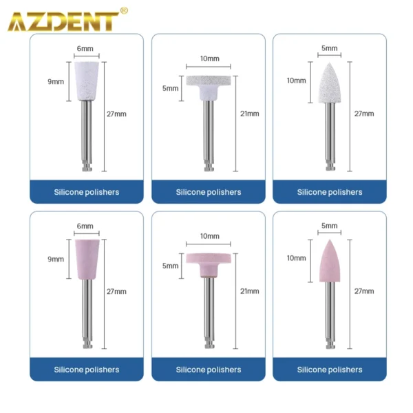 AZDENT 12PCS/Box Dental Composite Polishing Kit RA 2.35mm Polisher for Low Speed Hanpiece Porcelain Natural Teeth Nail Polishing - Image 3