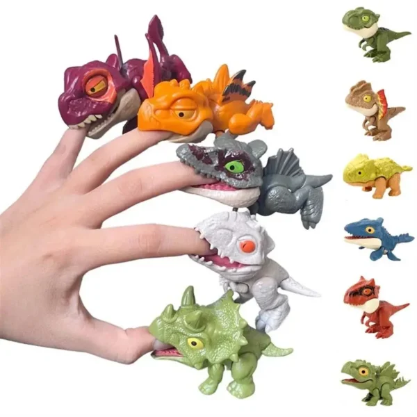 5-20PCS Funny Mini Cartoon Animal Tyrannosaurus Toy Plastic Hand Bite Finger Dinosaurs Mobile Joint Animal Finger Hand Doll Prop - Image 6