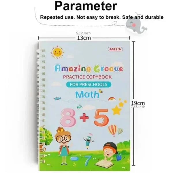 Copy Book Magic Practice Children's Book Reusable Free Wipe Children's Toys Writing Stickers English Copy Book Practice Parent - Image 2