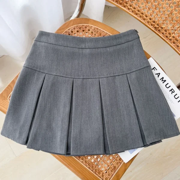 Grey JK Pleated Skirt Women Summer High Waist Solid Preppy Dance Skirts Y2K Korean Slim All-match Mini Skirts New - Image 5