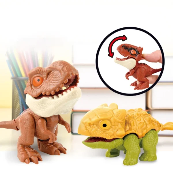 5-20PCS Funny Mini Cartoon Animal Tyrannosaurus Toy Plastic Hand Bite Finger Dinosaurs Mobile Joint Animal Finger Hand Doll Prop - Image 3