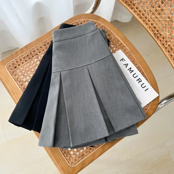 Grey JK Pleated Skirt Women Summer High Waist Solid Preppy Dance Skirts Y2K Korean Slim All-match Mini Skirts New - Image 2