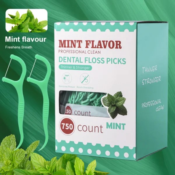 Mint dental floss stick - home portable disposable care dental floss stick - oral care - deep cleaning - interdental cleaning pr