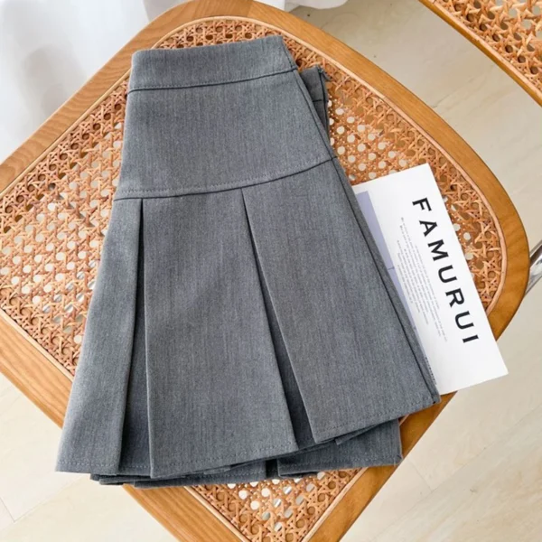 Grey JK Pleated Skirt Women Summer High Waist Solid Preppy Dance Skirts Y2K Korean Slim All-match Mini Skirts New - Image 4