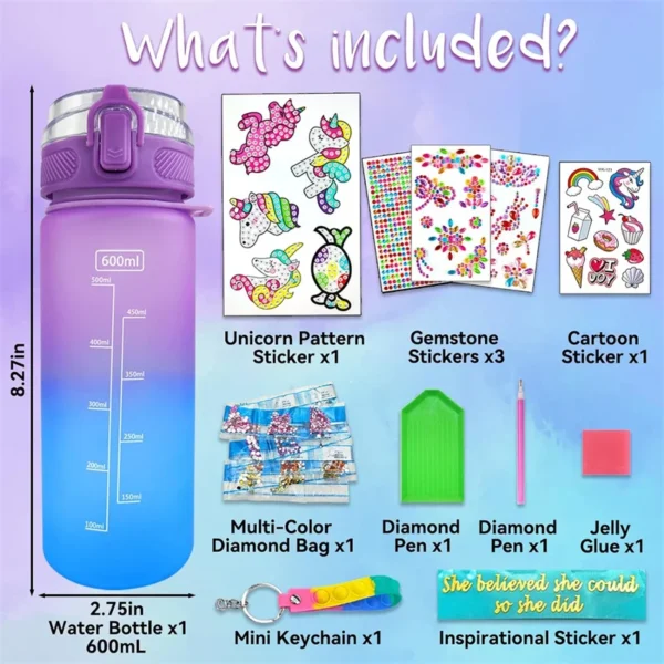 Decorate Your Own Water Bottle Kits for Girls DIY Mermaid Birthday Decorations Arts and Crafts Toys Christmas Gift - Image 5