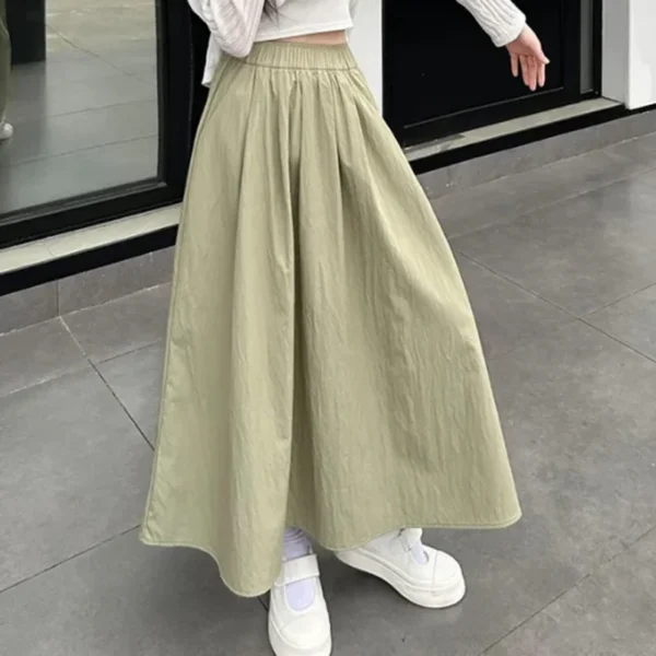 2024 Summer Women Fashion Colorful Long Skirts Girls Versatile Comfortable Elastic Dress Female Concise Leisure Vacation Skirts - Image 5