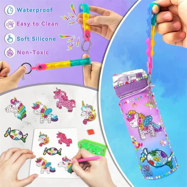 Decorate Your Own Water Bottle Kits for Girls DIY Mermaid Birthday Decorations Arts and Crafts Toys Christmas Gift - Image 3