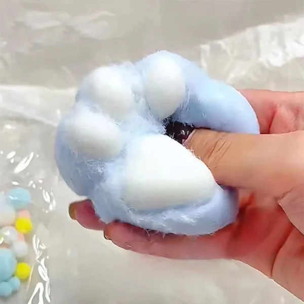 Handmade Flocking Cat's Paw Stress Relief Squishy Toy Mochi Slow Rebound New Fidget Toy Birthday Party Gift - Image 2