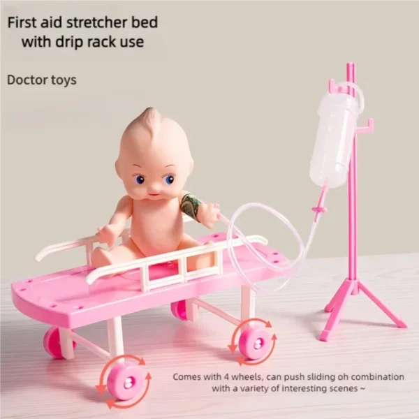 WizKidz Doctor Nurse Role Play Set Medical Tools With Stethoscope & Injectors In A Pretend Play Trolley Box Ideal Gift for Kids - Image 4