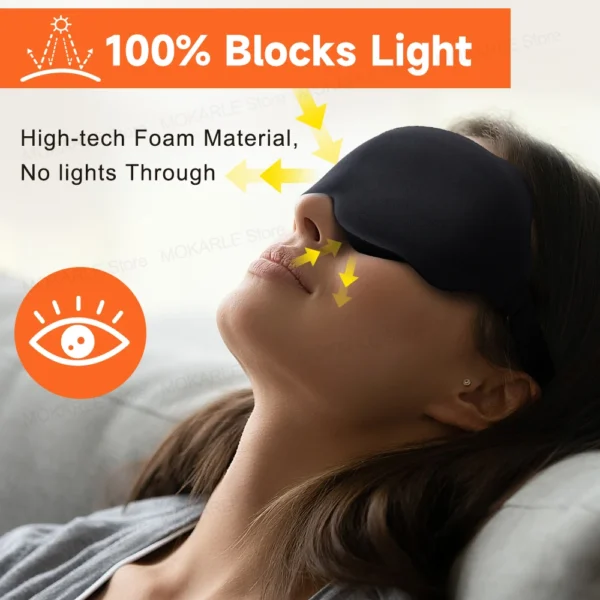 3D Sleeping Mask Block Out Light Sleep Mask For Eyes Soft Sleeping Aid Eye Mask for Travel Eyeshade Night Breathable Slaapmasker - Image 2