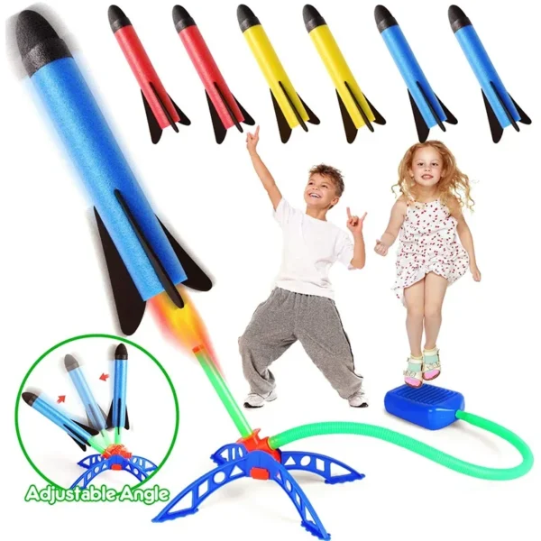 Kids Outdoor Rocket Foot Pump Outdoor Air Pressing Soaring Rocket Suit Jumps Air Powered Rocket Launcher Game Children Toy Gifts - Image 2