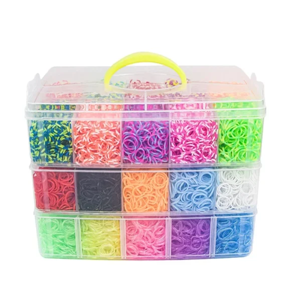 15000 Rainbow Luminous Rubber Bands Set for Children's Puzzle DIY Hand Woven Rubber Band Luminous Bracelet Loom - Image 5