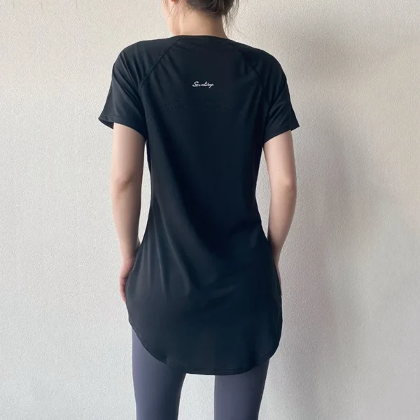 Sportswear Woman Gym 2024 Yoga Clothes Women T-Shirt Short Sleeve Quick Dry Fitness Top Breathable Slim Butt Cover Running Shirt - Image 4