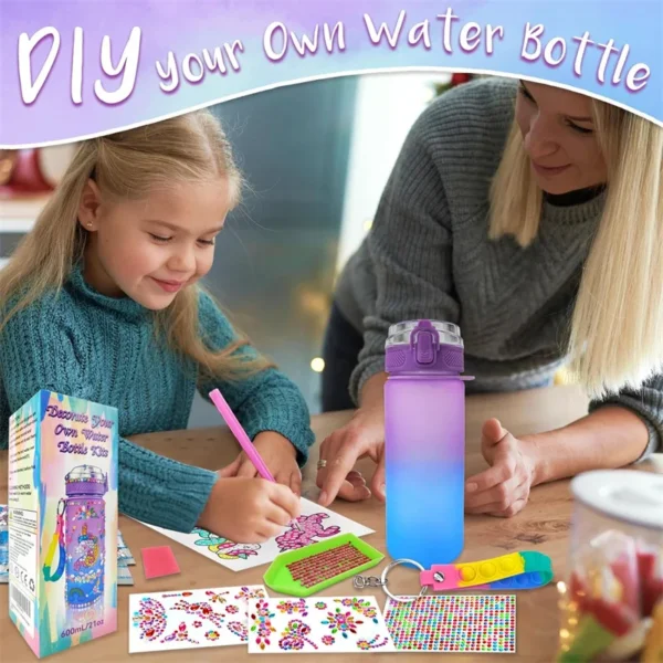 Decorate Your Own Water Bottle Kits for Girls DIY Mermaid Birthday Decorations Arts and Crafts Toys Christmas Gift - Image 2