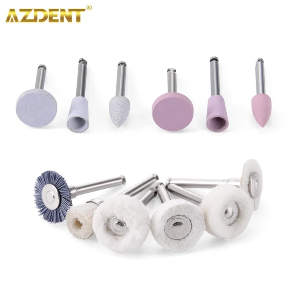 AZDENT 12PCS/Box Dental Composite Polishing Kit RA 2.35mm Polisher for Low Speed Hanpiece Porcelain Natural Teeth Nail Polishing - Image 2