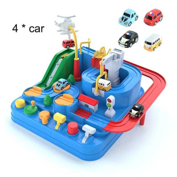 Racing Rail Car Model Educational Toys Children Track Adventure Game Brain Mechanical Interactive Train Animals Space Rocket Toy - Image 2